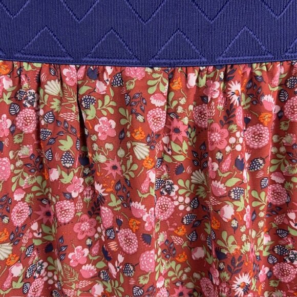 LuLaRoe Lola A-line Skirt Large 14/16 Elastic Waist Floral Brown Green Purple - Picture 2 of 7